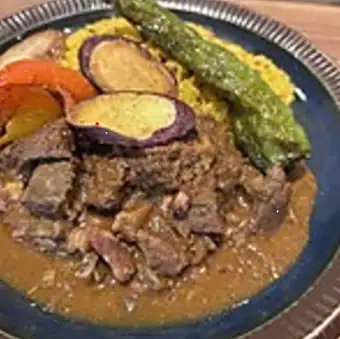 ジビエを使ったスパイスカレー＆ジーラライス