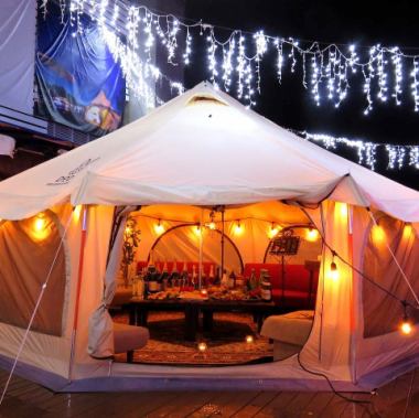 There is a sofa inside the tent where you can sit comfortably.You can enjoy food and drinks as if you were at home ♪ While sitting in the tent, you can relax and chat with friends and family! Enjoy delicious food and drinks ♪ Outside One of the charms of Armin is that you can enjoy the illuminations when you go out ☆