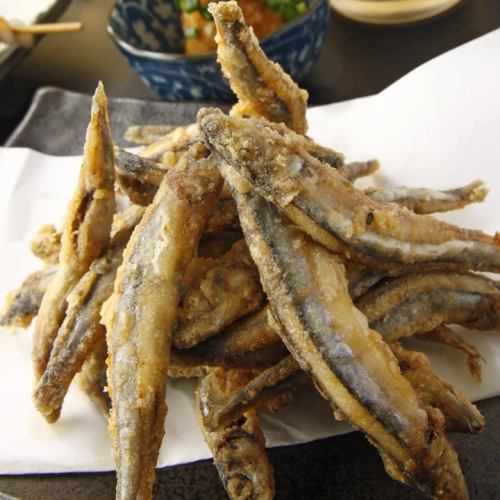 Fried kibinago from Kagoshima