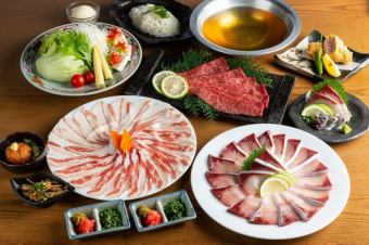 Enjoy Kagoshima [brown, black pork, black beef] Extreme shabu-shabu course with 3 types of 10 dishes + 2 hours [all-you-can-drink] 8,000 yen