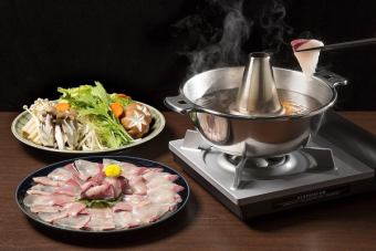 【2時間飲み放題付】産地直送戸島ブリしゃぶしゃぶ 全7品コース 7500円
