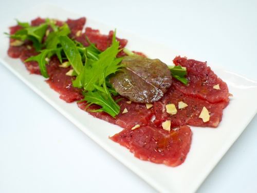 Beef carpaccio with herb salt