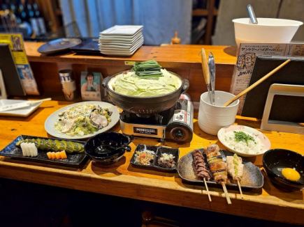 【기간 한정! 2 시간 음료 무제한 포함】 선택할 수있는 냄비와 엄선 꼬치 구이 코스 5000 엔 (세금 포함)