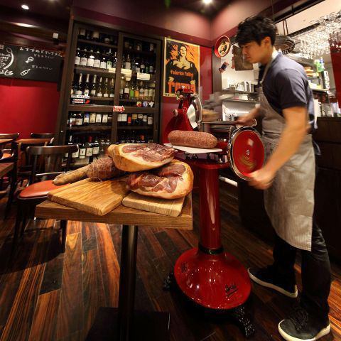 "Berkel" slicer that has a strong presence in the store