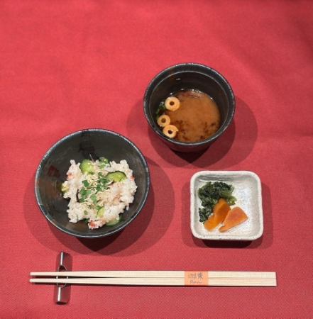 梅御飯セット(味噌汁・香の物付き)