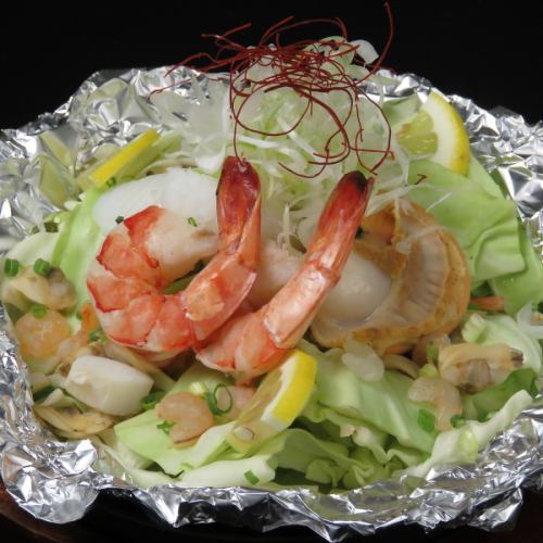 Steamed seafood foil