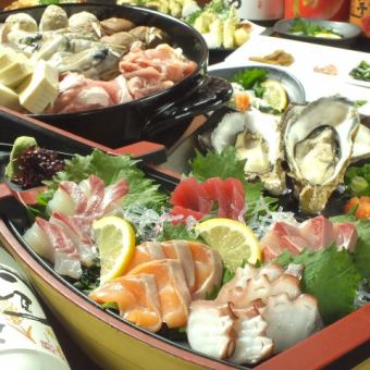 Luxury! Fresh boatloads of Seto Inland Sea and your choice of hot pot♪《Tamaya Luxury Course》★5,500 yen⇒5,000 yen *All-you-can-drink included for +1,500 yen