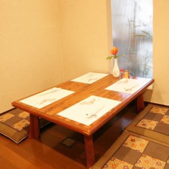 A tatami room that is ideal for 4 people.