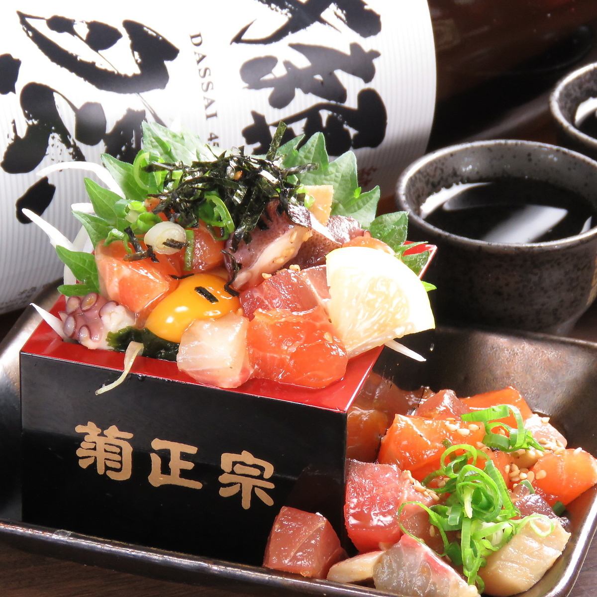 3 kinds of sashimi, 5 kinds of kushikatsu, meat miso grilled rice balls, etc. 2H with all-you-can-drink 3500 yen