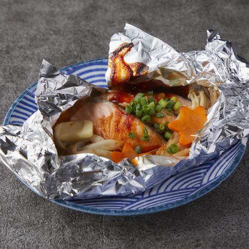 秋鮭ときのこの旨味味噌焼き