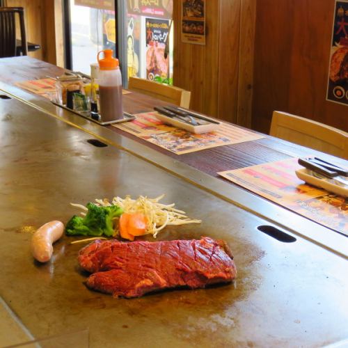 鉄板でお好みの焼き加減でどうぞ！