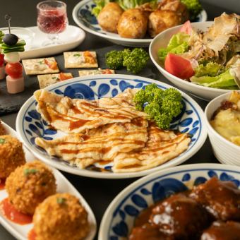【各種宴会に！全7品2時間飲み放題付】ボリューム満点!!女将のおまかせコース　4,500円(税込)