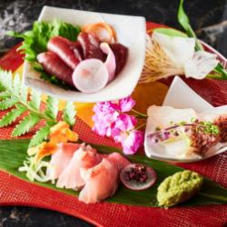 Assortment of 3 types of sashimi
