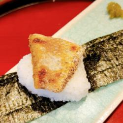 Salt-grilled rosy seabass rice ball