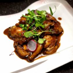 Hiroshima oysters and mushrooms stir-fried in butter and soy sauce