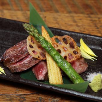 黒毛和牛イチボ藁焼きステーキ