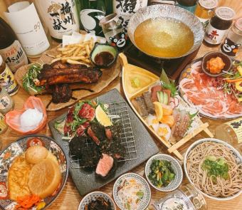 2時間飲み放題付き◎究極の贅沢!【ブランド芳寿豚づくしコース】豪華舟盛5種付き全8品 5,980円