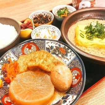 【ランチ】　『濃厚出汁』 豚骨おでん×出汁巻き定食　1188円