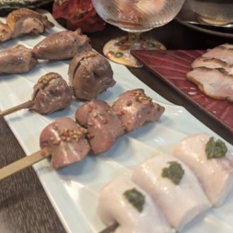【120分飲み放題付】黒潮鮮魚おさしみ付き！地鶏も地魚もどっちも10品14品目コース6600円(税込)