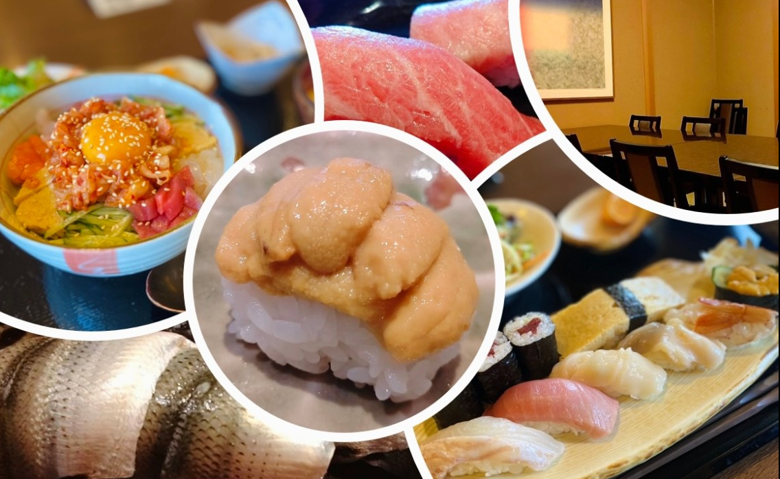 成立于 60 多年前。使用美味的时令鱼类和当地食材烹制的寿司和单点菜肴◎我们也有很多当地清酒