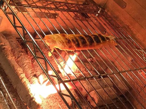 Grilled fish with charcoal fire !!