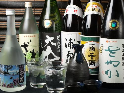Regional sake matching the seafood restaurant boasting of the shop