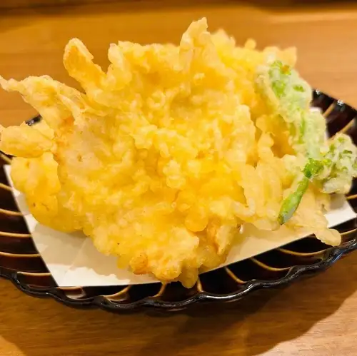 伊势鸡天妇罗配芥末柚子醋