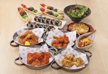 【요리만】코리안 프라이드 치킨으로 치메쿠코스 3500엔(부가세 포함) 상담으로 기념일 선물
