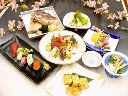 花月九道菜(全9道菜)7,700日圓(含稅)