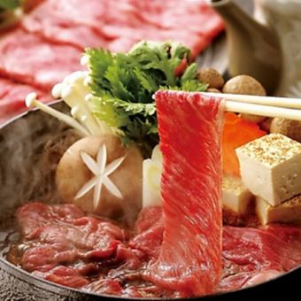 最大3時間飲み放題【A4ランク国産黒毛和牛すきやき】♪すき焼きコース全9品6500円→6000円