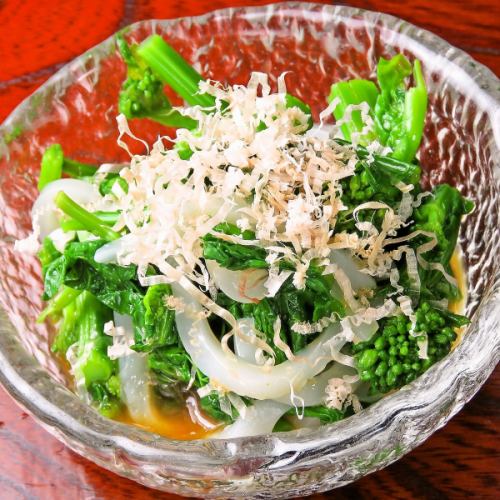 ≪Seasoned food≫Rape and squid with wasabi soy sauce
