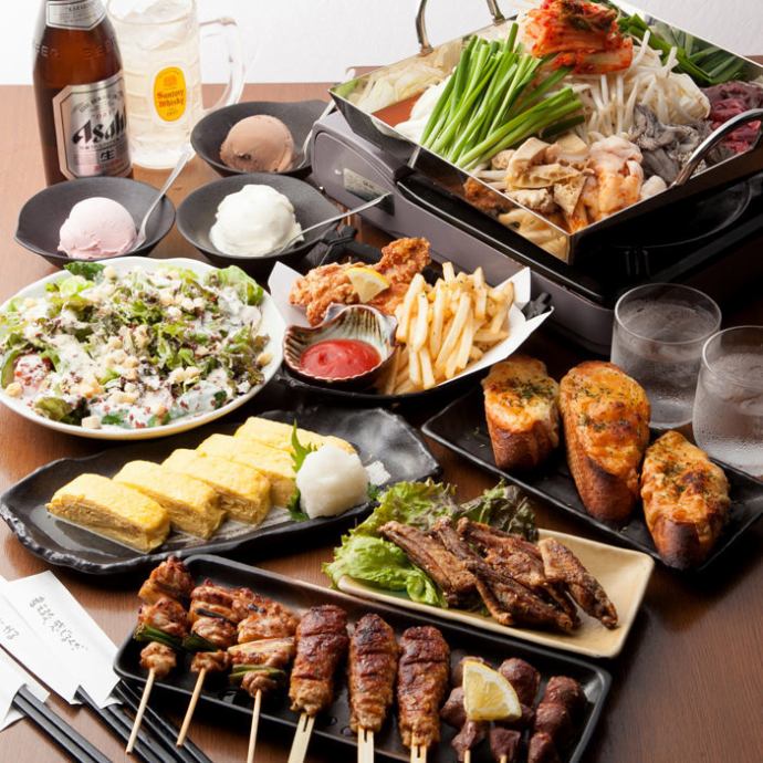 150分飲み放題付 旨手羽 国産かすもつ鍋 エビマヨ付の豪華 特別コース 全11品 旨手羽家 長居店