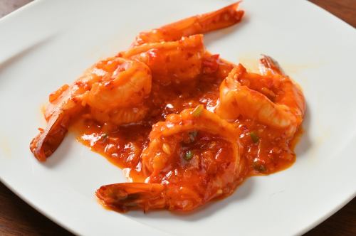 Stir-fried shrimp with garlic sauce