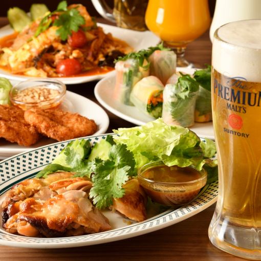 【2→3時間】飲み放題×全11品｜【タイ料理満喫！バンコクプレミアムパーティープラン】3,999円