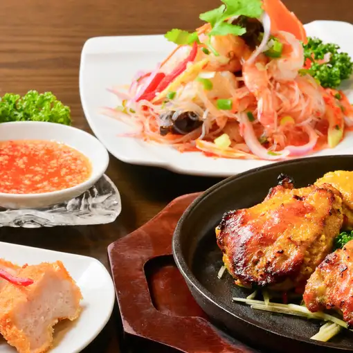 【3時間飲み放題付】インド＆タイ料理の全14品が堪能できる【インド＆タイ プレミアムコース】