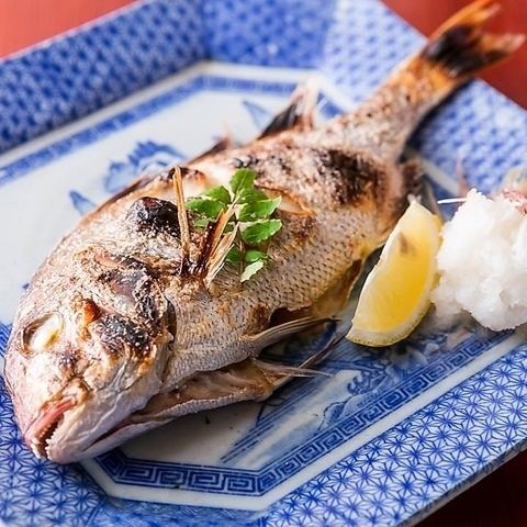 Grilled red snapper with sea salt