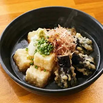 揚げなすと揚げ出し豆腐