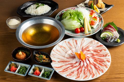 [Weekend only] Kagoshima Nanshu black pork shabu-shabu course (for 1 person) *Minimum order for 2 people