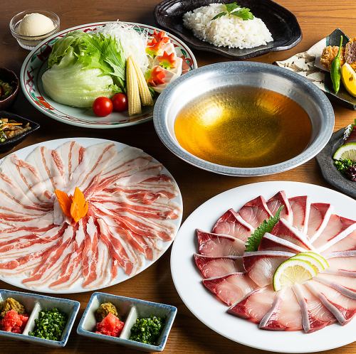 {All-you-can-drink draft beer included} The best! Enjoy Kagoshima with the ultimate dashi shabu-shabu course