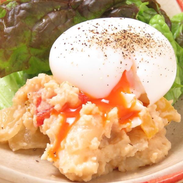 Haru's potato salad with soft-boiled egg