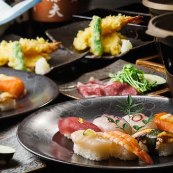 "Sushi Kaiseki Dinner Course" Enjoy a course of artisan sushi and Kobe beef teppanyaki! <Regular, Superior, and Extra Superior> from 3,608 yen