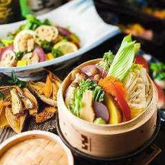 【ランチ】せいろ蒸しや寿司・天ぷら等+乾杯スパークリングワイン+3時間飲放題7118円→5500円