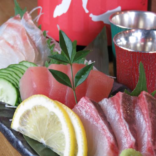 Fresh raw fish sashimi