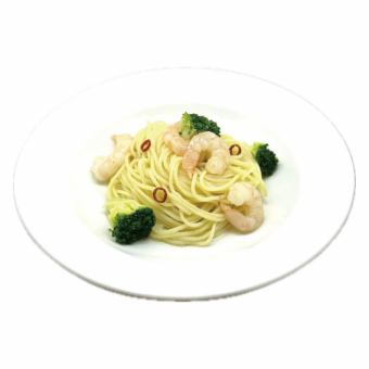 蝦子和青花菜辣椒