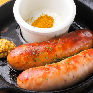 Two types of big sausages proudly made by our butcher