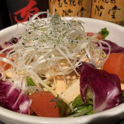 Crunchy yam mentaiko salad