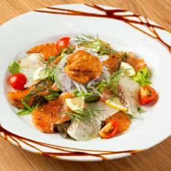鮮魚のカルパッチョ生雲丹のせ