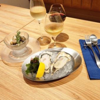 牡蠣とワインのショートコース（7月～9月　料理のみ）全4品2980円(税込)