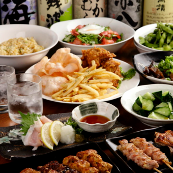 For those who want to enjoy food ☆ [Course where you can enjoy luxurious fish and yakitori] 4,000 yen (included) with all-you-can-drink for 4 hours