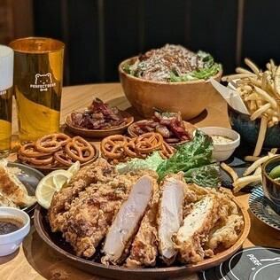 【飲み放題付き】パーティープラン◆ビアチキ全種盛りや餃子、ビア豆などの料理と共に心行くまで